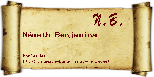 Németh Benjamina névjegykártya